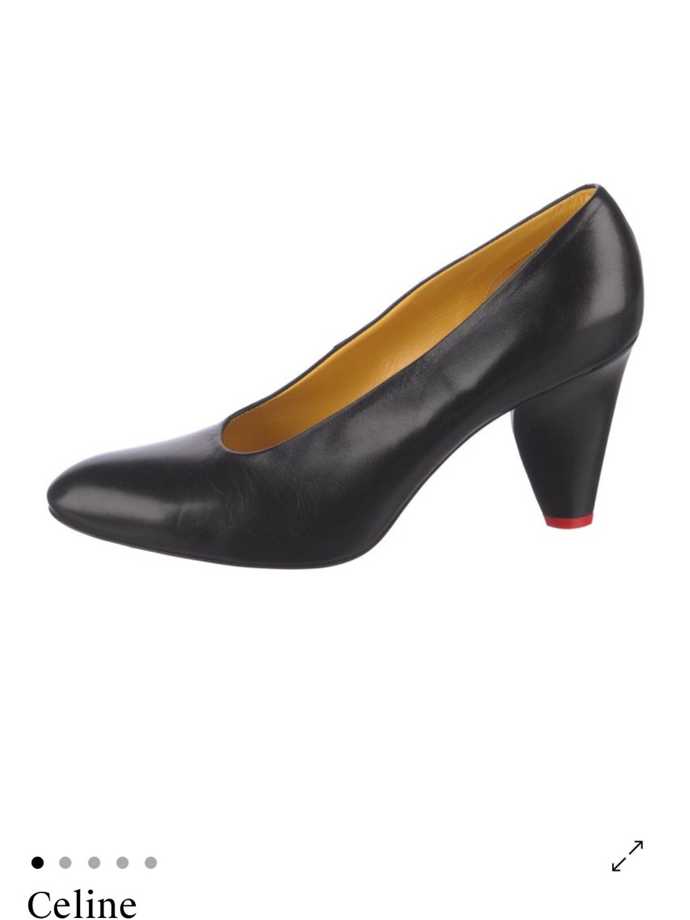 NEW Celine Black Leather Mid Heel Pump